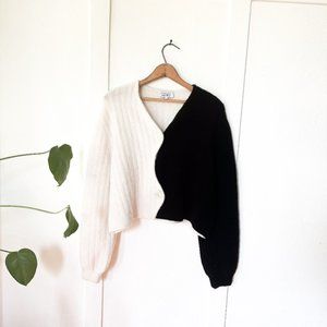 & Other Stories Colorblock Cardigan In White/ Black size S